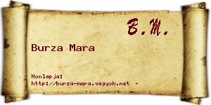 Burza Mara névjegykártya